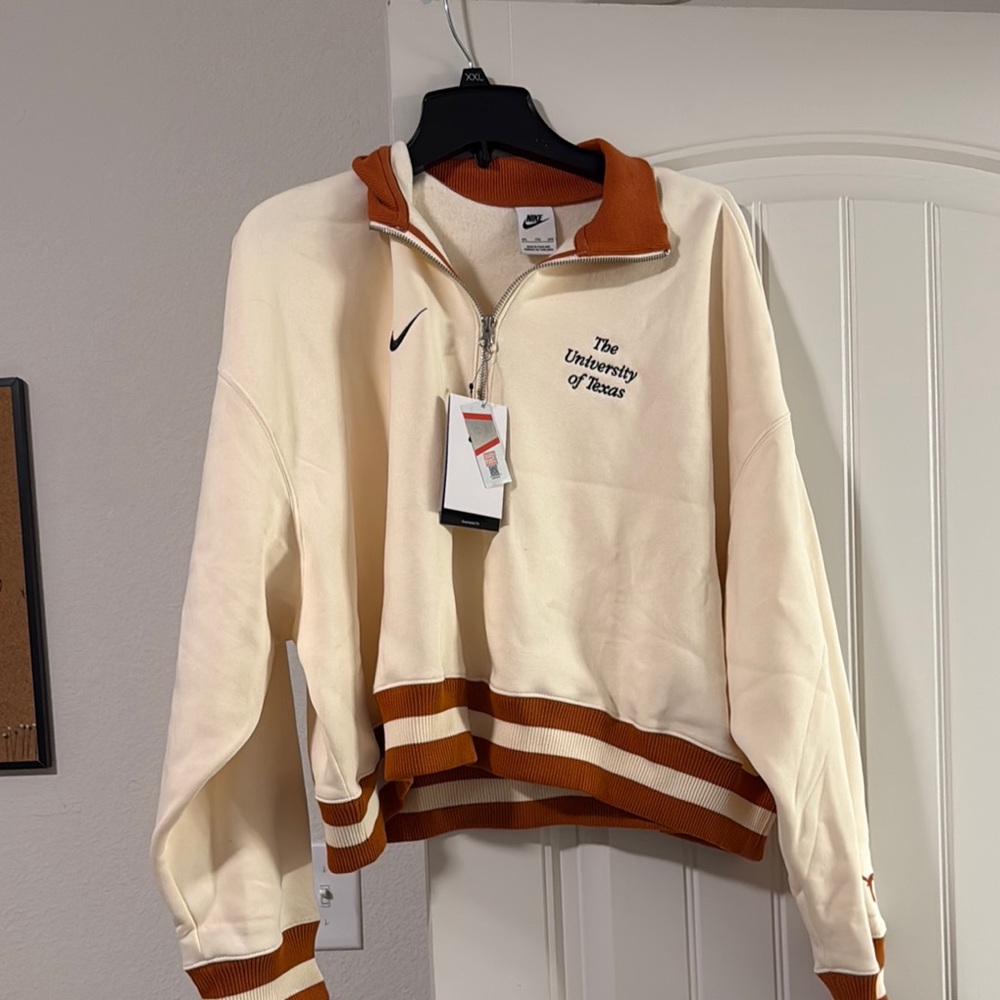 Nike Cream & Burnt Orange Half-Zip Pullover